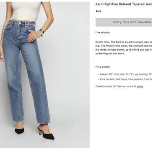 Reformation Karli High Rise Relaxed Tapered Jeans